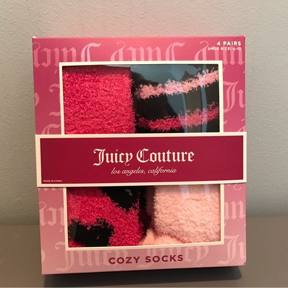 Juicy Couture Cozy Socks - Pink and Black - Picture 1 of 3